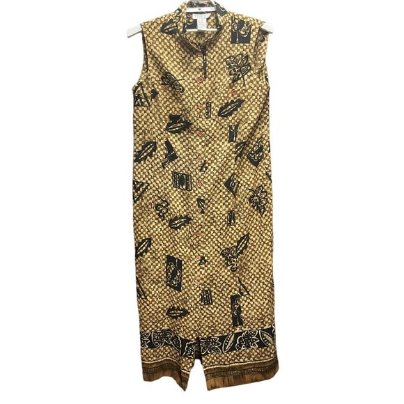 Studio C Woman’s Maxi Button Front Dress Size 18 Geometric Print Style 173152M - Picture 1 of 7